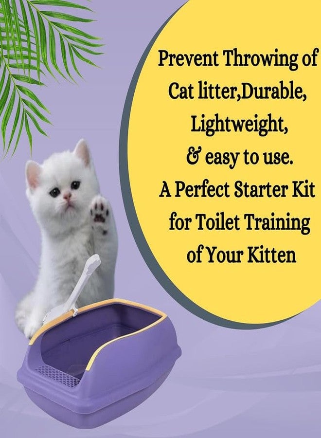 KittuPet Cat Litter Box, High Side Semi Enclosed Cat Litter Box, Removable Fence Opening Top Litter Box, Cat Toilet Travel Litter Box Especially Designed for Small Kitten - Image 5